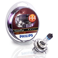 PHILIPS VisionPlus 12V H4 60/55W P43T - set 2ks