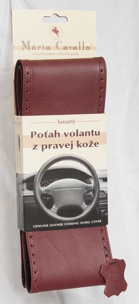 Poťah volantu z pravej kože Maria Cavallo - Bordový, Vyberte veľkosť veľkosť C