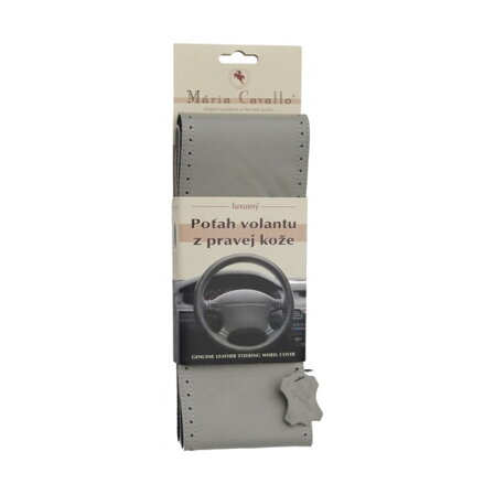 Poťah volantu z pravej kože Maria Cavallo - Svetlošedý