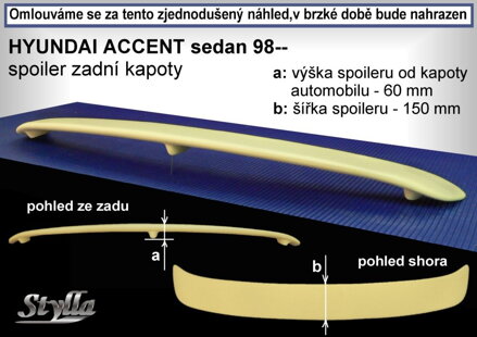 Spojler kapoty Stylla - Hyundai Accent Sedan 1998-1999