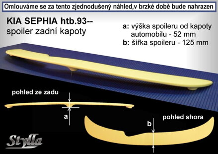 Spojler kapoty Stylla - Kia Sephia Htb, 1995r.- 1997r.