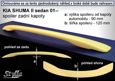 Spojler kapoty Stylla - Kia Shuma Sedan, 2001r.- 2004r.