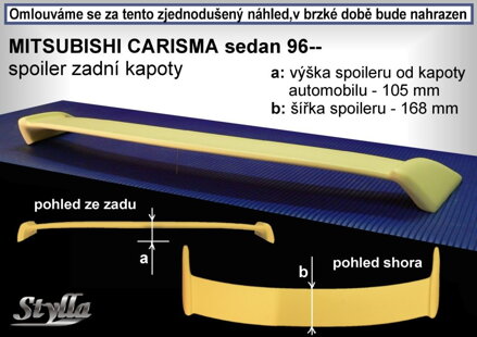 Spojler kapoty Stylla - Mitsubishi Carisma Sedan 199-1999