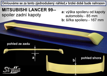 Spojler kapoty Stylla - Mitsubishi Lancer Sedan 1995-2003 (ML1L)