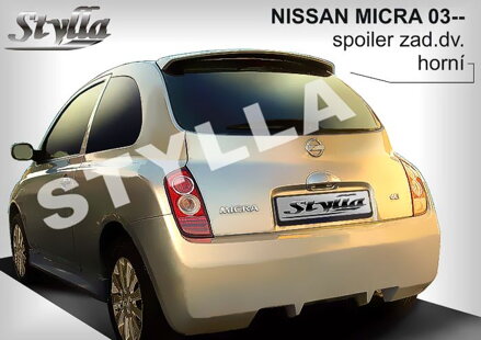 Spojler dverí horný Stylla - Nissan Micra 2002-2010