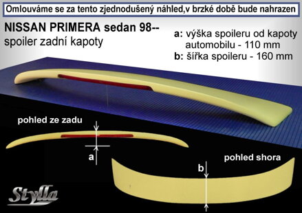 Spojler kapoty Stylla - Nissan Primera Sedan 1998-2002
