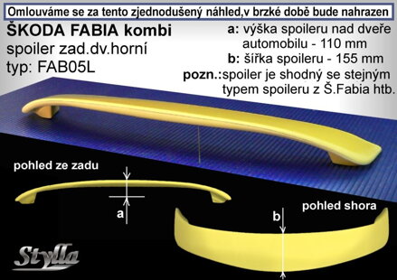 Spojler dverí horný Stylla - Škoda Fabia I Combi 1999-2007 (FAB05L)