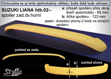 Spojler dverí horný Stylla - Suzuki Liana Htb 2001-2007