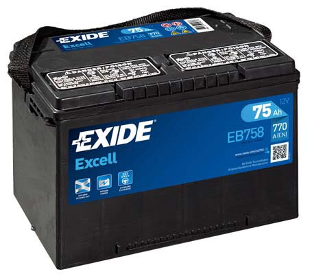 Autobatéria Exide Excell 12V 75Ah 770A Ľavá - EB758