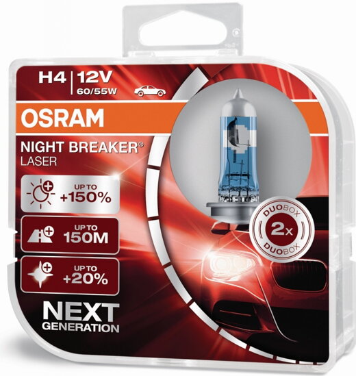 Žiarovky Osram Night Breaker Laser H4 12V 60/55W - set 2ks