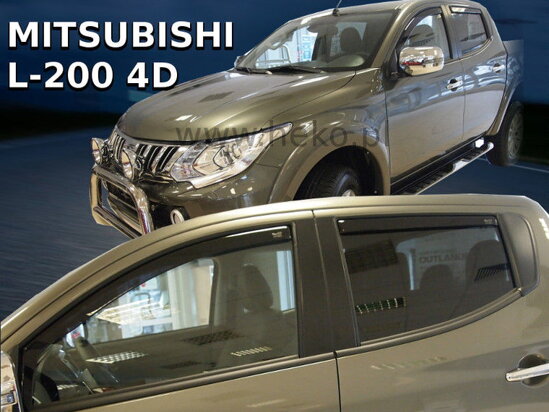 Deflektory - Mitsubishi L200 4-dvere od 2015 (+zadné)