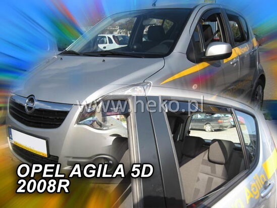 Deflektory - Opel Agila B 2008-2014 (+zadné)