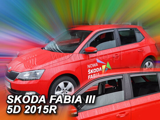 Deflektory - Škoda Fabia III Htb od 2014 (+zadné rovné)