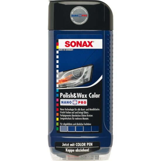 Farebná leštenka Sonax Polish & Wax Color - modrá