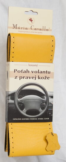 Poťah volantu z pravej kože Maria Cavallo - Žltý