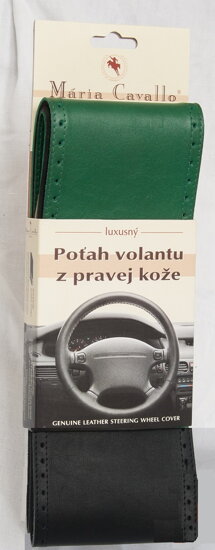 Poťah volantu z pravej kože Maria Cavallo - Zeleno-čierny