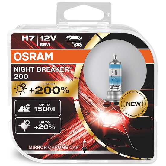 Žiarovky Osram Night Breaker Laser 200 H7 +200% (2 ks)
