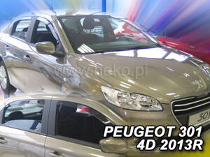 Deflektory - Peugeot 301 od 2012 (+zadné)