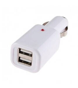 Duálna USB nabíijačka - biela