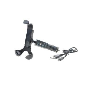 Držiak mobilu do zapaľovača s USB a Micro nabíjačkou