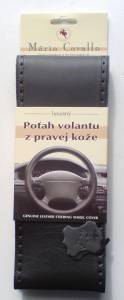Poťah volantu z pravej kože Maria Cavallo - Tmavošedo-čierny